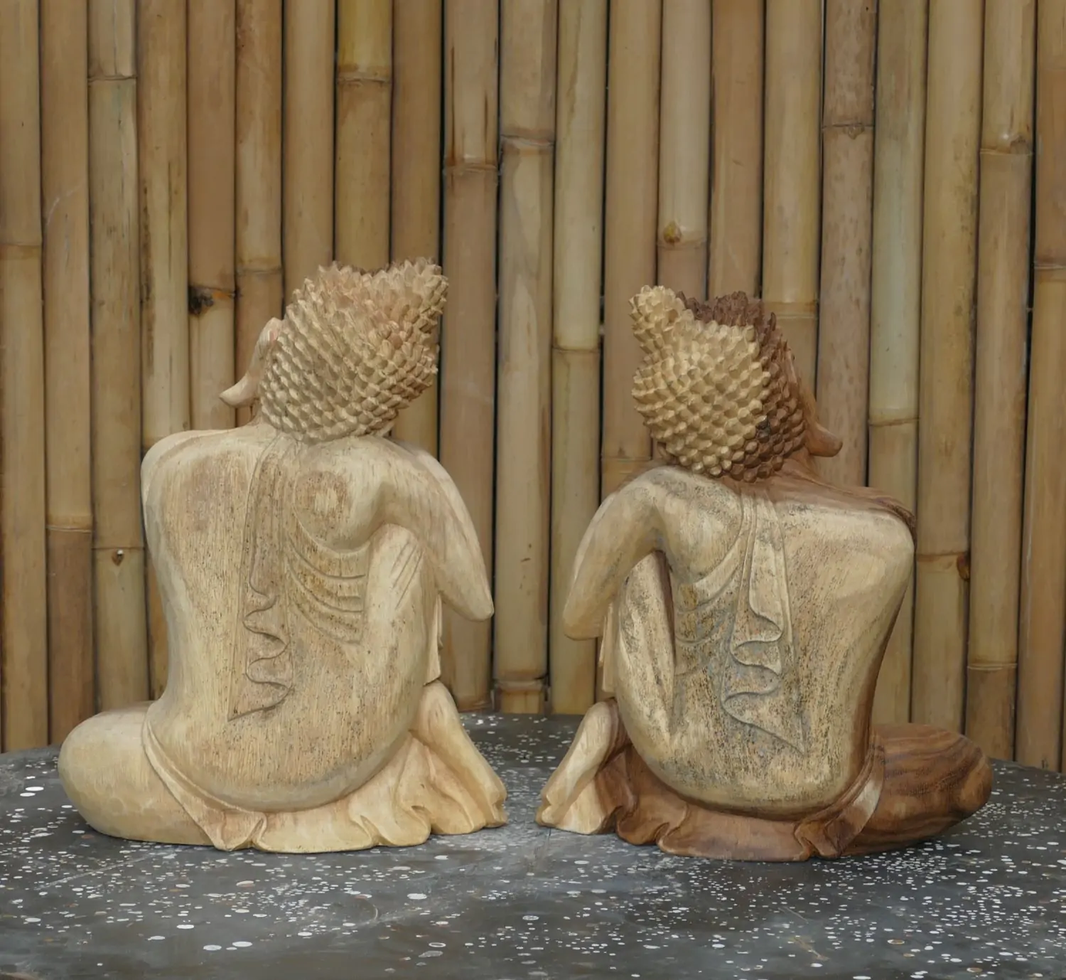  Product image 4 of the product “2 set buddha relax made from suar wood, 40cm Height ”